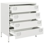 vidaXL Buffet blanc 68x39x73 5 cm acier laminé à froid