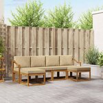 vidaXL Ensemble de canapés d'extérieur 6 pc Naturel et Beige
