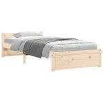 vidaXL Cadre de lit sans matelas bois massif 90x190 cm
