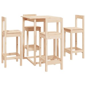 vidaXL Ensemble de bar 5 Pièces Bois de pin massif