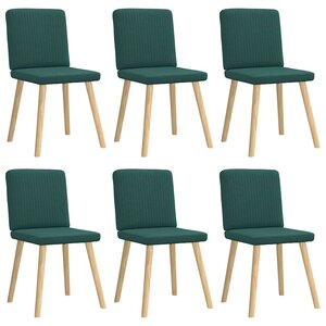 vidaXL Chaises à manger lot de 6 vert foncé tissu