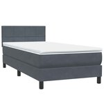vidaXL Sommier à lattes de lit et matelas et LED gris foncé 90x220 cm velours
