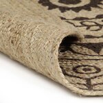 vidaXL Tapis fait à la main Jute avec imprimé marron foncé 150 cm