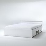 Lit adulte blanc mat 140 x 190 cm
