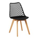 Lot de 4 chaises salon salle à manger restaurants  les cafés  les bureaux et les salles d'attente 150 kg max noir 14_0006012