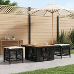vidaXL Ensemble de salle à manger pour jardin 3 Pièces Beige et crème