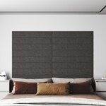 vidaXL Panneaux muraux 12 Pièces Gris foncé 90x15 cm Tissu 1 62 m²