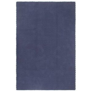 vidaXL Tapis rectangulaire Bleu marine 120x180 cm Coton