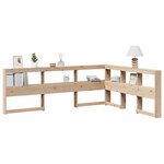 vidaXL Tête de lit de bibliothèque en forme de L bois massif de pin