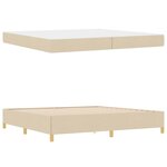 vidaXL Cadre de lit avec matelas Crème 200 x 200 cm tissu