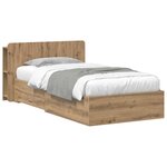 vidaXL Cadre de lit avec rangement Chêne artisanal 90 x 200 cm