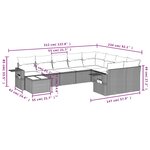 vidaXL Salon de jardin 10 Pièces avec coussins gris résine tressée