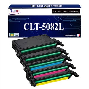 T3AZUR - 5x Toners compatibles avec Samsung CLT-Y5082L CLT-Y5082S pour Samsung Samsung CLP-620ND CLP-670N CLP-670ND CLX-6220FX CLX-6250FX