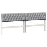 vidaXL Tête de lit capitonnée Gris clair 200 cm Pin massif