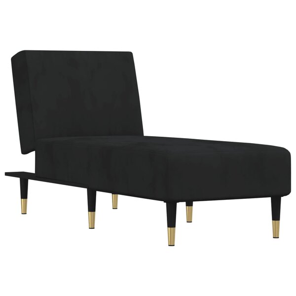 vidaXL Chaise longue noir velours