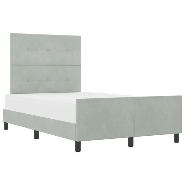vidaXL Lit à ressorts avec tête de lit Gris clair 120 x 190 cm Velours