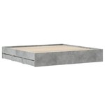 vidaXL Cadre de lit à tiroirs gris béton 160x200 cm bois d'ingénierie