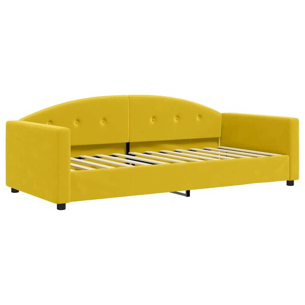 vidaXL Lit de repos sans matelas jaune 90x200 cm velours