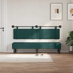 vidaXL Tête de lit suspendue Vert foncé Tissu