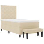 vidaXL Lit à ressorts avec matelas Crème 100 x 200 cm tissu