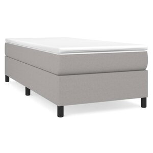 vidaXL Sommier à lattes de lit avec matelas Gris clair 100x200cm Tissu
