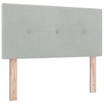 Lit à ressort vidaXL avec matelas et lumière LED Gris clair 90x190 cm Velours