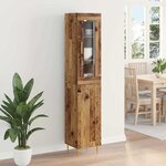vidaXL Haut Armoire 2 Pièces Bois Ancien Verre