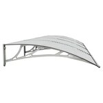vidaXL Auvent de porte gris 400 x 100 cm Polycarbonate