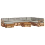 vidaXL Ensemble de canapés d'extérieur 9 pc Gris Naturel et Clair