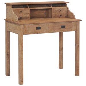 vidaXL Bureau 90x50x100 cm bois de teck solide