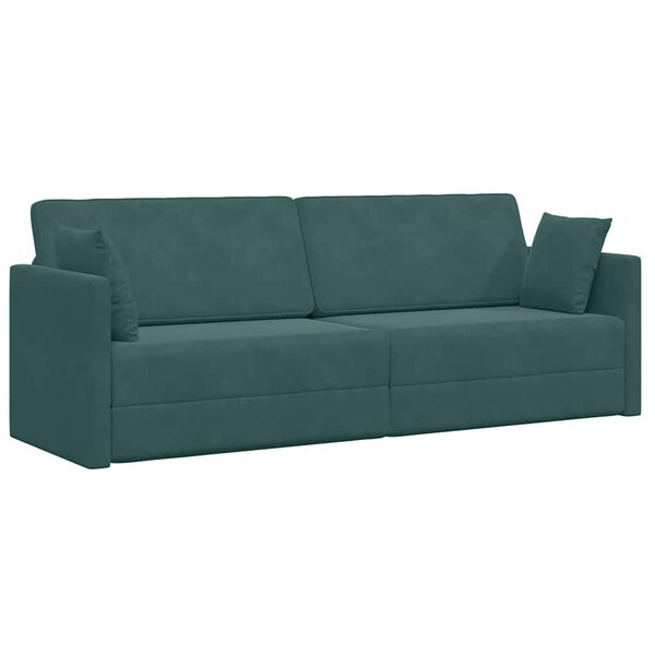 vidaXL Canapé-lit Vert foncé 213 x 76 x 77 cm Velours