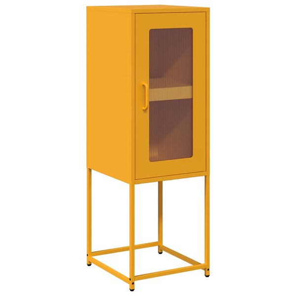 vidaXL Buffet jaune moutarde 36x39x107 cm acier laminé à froid