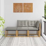 vidaXL 3 pc Unité de canapé sectionnel Blanc