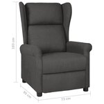 vidaXL Fauteuil inclinable Gris foncé Tissu