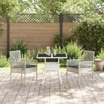 vidaXL Ensemble de salle à manger pour jardin 3 Pièces Gris Poly rotin