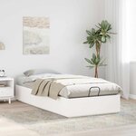 vidaXL Cadre de lit ottoman Blanc 75 x 190 cm Pin massif