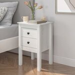 vidaXL Table de chevet Blanc 40x35x61 5 cm Bois de pin massif