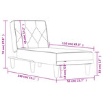 vidaXL Chaise longue gris clair velours