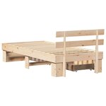 vidaXL Cadre de lit avec tiroir Marron 90 x 190 cm Bois massif en pin