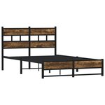 vidaXL Cadre de lit en métal sans matelas chêne fumé 120x190 cm