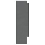 vidaXL Armoire à miroir de salle de bain 80x15x60 cm MDF Gris brillant