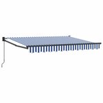 vidaXL Auvent rétractable Bleu et Blanc 3 5 x 2 m