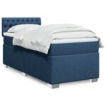 vidaXL Sommier à lattes de lit avec matelas Bleu 90x200 cm Tissu