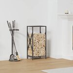 vidaXL Portant de bois chauffage noir 34x25x70 cm