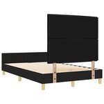 vidaXL Cadre de lit avec tête de lit Noir 140 x 190 cm tissu