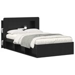 vidaXL Cabinet de Tête de Lit avec stockage Noir Bois d’ingénierie