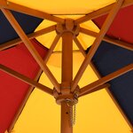 vidaXL Table de pique-nique pour 4 enfants avec parasol rond sapin