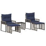 vidaXL Ensemble de meubles d'extérieur 11 pc Gris et bleu marine
