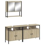 vidaXL Ensemble de meubles de salle de bain 3 Pièces chêne sonoma