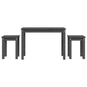 vidaXL Tables gigognes 3 Pièces Gris Bois de pin massif